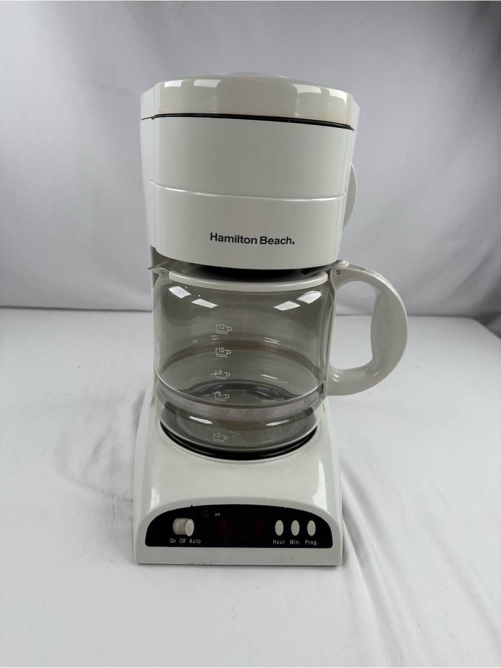 Hamilton Beach White 13 Cup Coffee Maker with Glass Carafe and Digital Controls